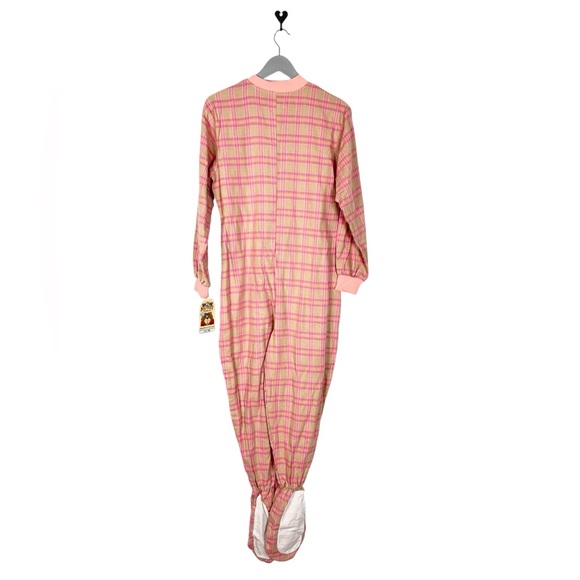 Big Feet adult footed pajamas New with tags size XS peach pink flannel - Picture 4 of 7